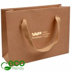 a brown shopping bag with the words welppack on it's front and side