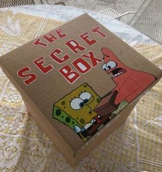 the box has an image of spongebob on it