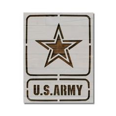 the u s army sticker is shown on a white background and has a brown star