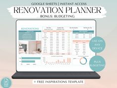 a laptop with the words renovation planner on it