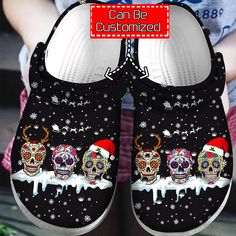 Get your product: Personalized Sugar Skull Christmas Crocs Classic Clogs Shoes
1. PRODUCT INFORMATION:

Incredibly light and fun to wear.
Water-friendly and buoyant; weighs only ounces.
Ventilation ports add breathability and help shed water and debris.
Easy to clean and quick to dry.
Upper: Croslite.
Lining: Croslite.
Sole: Croslite.
2. SIZE CHART:
3. RETURN:
We will gladly issue you a replacement item or issue a refund back to your original form of payment for any of the following reasons:
You Crocs Funny, Crocs Outfit, Skull Christmas, Christmas 3d, Crocs Crocband, Crocs Classic Clogs, Clog Slippers, Wooden Shoes, Clogs Shoes