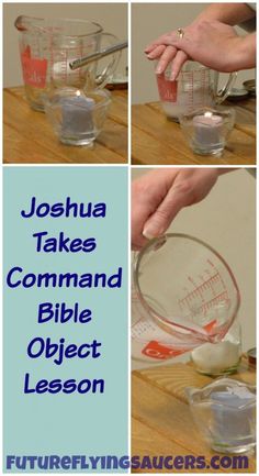 there are three pictures showing how to make an object with liquid and salt in it