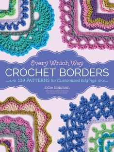 the book cover shows four crocheted squares