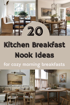 breakfast nooks in kitchen ideas Breakfast Nook Ideas Bay Window Cozy, Kitchen Breakfast Nooks Bay Windows, Breakfast Nook Table Decor, Breakfast Nook Sitting Area Ideas, Cozy Kitchen Nook Ideas, Coffee Nook Ideas Cozy Corner, Cottage Breakfast Nook, Breakfast Nooks Ideas, Eat In Kitchen Ideas