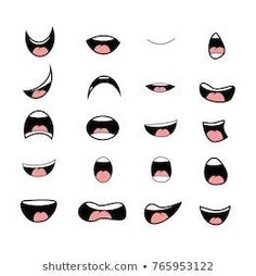 a set of cartoon mouths with different expressions