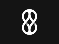 the letter s is made up of two intertwined lines, in white on black