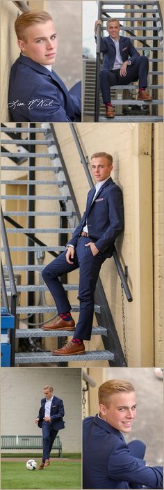 a man in a suit and tie leaning against a wall