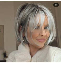 Grey Hair Transformation, Gorgeous Gray Hair, Grey Hair Inspiration, Modern Haircuts, Short Grey Hair, Blending Gray Hair, Ash Blonde Hair