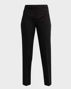 Kobi Halperin "Alexi" twill pants with pressed pleats Mid-rise sits high on the hip Flat front Side zip pockets Back welt pockets Cropped at the ankle Slim, straight legs Hook-and-bar/zip fly Polyester/spandex Dry clean Imported Kobi Halperin, Twill Pants, Welt Pockets, Polyester Spandex, Side Zip, Neiman Marcus, Mid Rise, Zip Pockets, Tops Designs