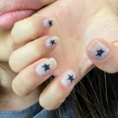 Gel Nails With Stars, Gel Polish Nail Designs, Natural Nail Designs, Mens Nails, Nail Pictures, Simple Gel Nails, Really Cute Nails, Star Nails, Swag Nails