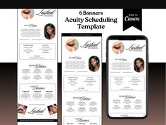 the front and back pages of a beauty salon brochure