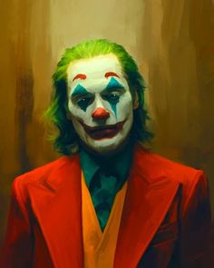 a painting of the joker with green hair