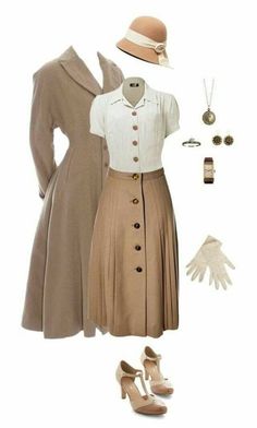 Switch the shoes out with mary Jane's and it could be Nancy Drew's costume Trendy Vintage Outfits, Nancy Drew Costume, Vintage Outfits 50s, Fashion 50s