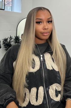 Blonde Hair Black Women Outfits, Blonde Wig Black Women, Blonde Weave, Ash Blonde Hair, Frontal Hairstyles, Front Lace Wigs Human Hair