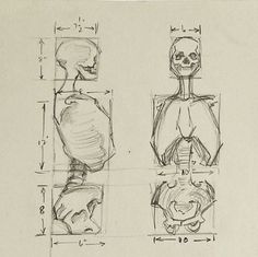 the drawing shows how to draw human bodies in three different ways, including head and torso