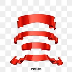 red ribbon ribbons on a white background