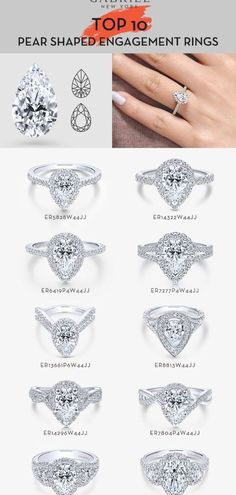 an advertisement showing different types of engagement rings