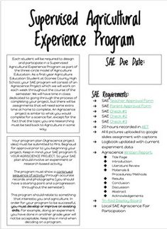 the experienced agricultural experience program is available for students to learn how to write and use it