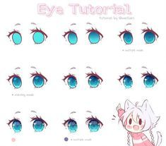 an anime character's eye chart with different types of eyes and how to draw them