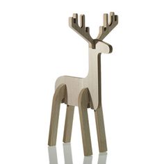 a wooden toy that is shaped like a deer