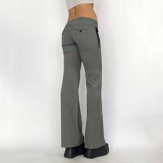 Grey Low Waist Pants, Low Waisted Suit Pants, Dress Like Your Venus Sign, Venus Sign, Y2k Mall Goth, Low Waist Pants, Sixth Form, Low Rise Pants, Grey Trousers