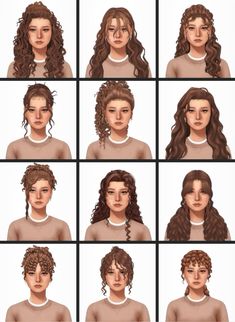 many different images of the same woman's face and hair, all in different styles