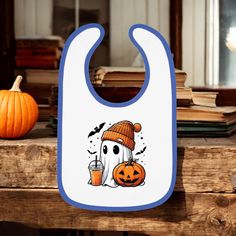 Mealtime just got more fun with these personalized baby bibs. halloween ghost design Featuring 100% ringspun cotton fabric for gentle softness, a unique Velcro® closure for a secure fit during mealtimes, they're as adorable as they are comfortable. Plus, the contrasting self-fabric trim creates a seamless look. Measuring 8" x 9", placing your own baby bib pattern makes this a favorite for mom and dad. .: 100% combed ringspun cotton .: Velcro® brand closure .: Medium fabric (5.5 oz/yd² (186 g/m . Customizable White Cotton Bib, White Machine Washable Bib For Gift, White Machine Washable Bib As A Gift, White Machine Washable Bib As Gift, Baby Bib Pattern, Bibs For Babies, Personalized Bibs, Baby Bibs Patterns, Personalized Baby Bibs