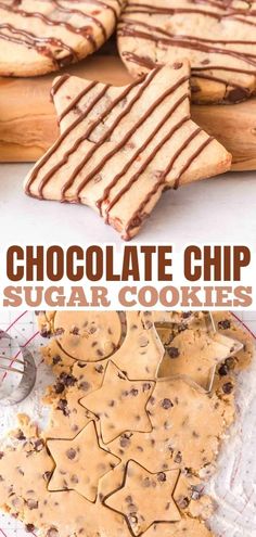 Chocolate Chip Sugar Cookies are an easy rolled sugar cookie recipe loaded with chocolate chips. Cookie Dippers, Chocolate Chip Sugar Cookies, Rolled Sugar Cookie Recipe, Cranberry Orange Shortbread Cookies, Oreo Cheesecake Cookies, Chocolate Chip Pecan Cookies, Rolled Sugar Cookies, Sugar Cookie Recipe, Peppermint Cookies