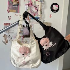 43148761727023|43148761759791 Dog Japanese, Aesthetic Female, Y2k Bags, Designer Aesthetic, Armpit Bag, Pink Y2k, Plush Bags, Fashion Decoration