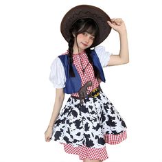 West Cowboy Lolita Cosplay Show Dress
Size Chat：

What you’ll get:
https://youtube.com/shorts/9z7rkwCOLgk Cow Clothes, Wild West Fashion, Cowboy Suit, Cowboy Dress, Cowboy Outfit, Cow Outfits, Show Dress, Cowboy Costume, Journal Diy