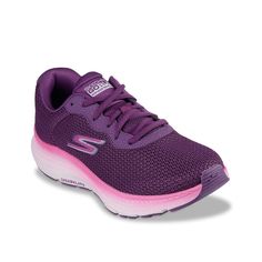 Skechers-Go Run Consistent 2.0 Fast Pace Running Shoe - Women's Looking for a trendy, yet eco-conscious footwear? Rely on the Skechers Go Run Consider 2.0-Fast Pace running shoe. This sneaker is crafted with at least 20% recycled content, while the athletic mesh upper offers breathability while Air-Cooled Goga Mat insole provides optimal comfort. This sneaker has Ultra Light cushioning for responsiveness, M-Strike technology to maintain efficient stride. Flexible synthetic sole provides reliable Purple Sporty Sneakers For Walking, Casual Purple Running Shoes With Arch Support, Shoes For Women Outfits, Shoes For Women Aesthetic, Shoes For Women Winter, Shoes For Women Nike, Women Black Shoes, Black Shoes For Women, Shoes For Women Black