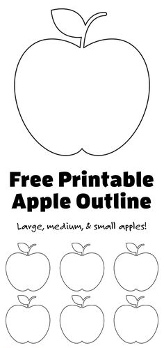 an apple cut out with the words, free printable apple outline