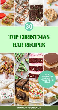 the top christmas bar recipes with text overlay