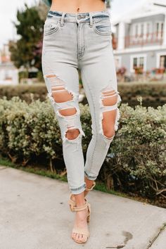 I'm Dreaming Distressed Jeans (Bonus Points Light Wash) - NanaMacs Girls Ripped Jeans, Lace Dress Vintage, Trendy Fall Outfits, Kids Outfits Girls, Ankle Jeans, Distressed Jeans