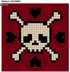 a cross stitch pattern with a skull and crossbones on the bottom half of it