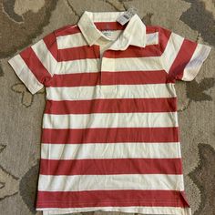 New With Tags Polo From Crewcuts, Size Boys M Red Summer School Tops, Red Summer Tops For School, Casual Orange Tops For School, Jcrew Kids, Boy M, Green Polo Shirts, Blue Polo Shirts, White Polo, Striped Polo Shirt