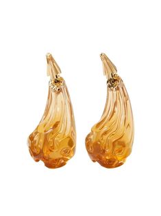 orange 18kt gold plated drop design signature Double T motif post-back fastening for pierced ears These earrings come as a pair. Drop Design, Iconic Bags, Demi Fine Jewelry, Fine Watches, Boots Fall, Fine Earrings, Ballet Flat Shoes, Watches Jewelry, Accessories Branding