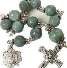 Pocket Rosary, Green Jade, Jade Green, Rosary, St Patrick, Jade, Ships, Collage, Green