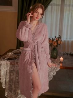 Feminine Lace Bathrobe

Main fabric: 100% polyester fiber
Mesh: 100% nylon (excluding decoration) Flannel Cardigan, Lace Nightwear, Home Lounge, Robes For Women, Lounge Robes, Style Lounge, Women's Robe, Movie Nights, Loungewear Set