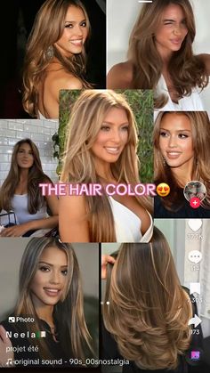 2000s Caramel Highlights, 90s Brown Hair With Highlights, Hair Ideas For Night Out, 90s Honey Brown Hair, Tan With Brown Hair, Kim K Honey Blonde Hair, Sofia Vergara In The 90s Hair Color, Black To Honey Blonde Hair, Full Head Highlights Before And After