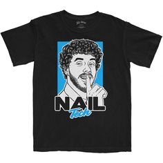 An official licensed Jack Harlow Unisex T-Shirt featuring the 'Nail Tech' design motif. This high quality T-Shirt is available in a black colourway. High quality unisex fit tee fashioned from soft-style cotton with crew neck and short sleeves. Features front printing. 80s Tv, Jack Harlow, Alternative Metal, Digital Screen, Short Styles, Screen Printing Designs, Pop Rock, High Quality T Shirts, Tech Design