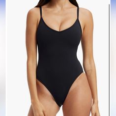 Nwt Good America Sculpt One Piece Swimsuit Color: Black Size: 2 A Lace-Up Detail Draws Attention To The Back Of This Sleek One-Piece Swimsuit. Adjustable Straps Moderate Back Coverage 62% Nylon, 38% Elastane Hand Wash, Line Dry Imported Black Owned/Founded Item #7375833 Thank You For Viewing Feel Free To Ask Any Questions . Black One-piece Lined Body Shapewear, Black Seamless One-piece Leotard, Chic Black Seamless Leotard, Black Second-skin One-piece Bodysuit, Black Smoothing Bodysuit, Black One-piece Second-skin Leotard, Black Second-skin One-piece Leotard, Sleek Black Leotard With Built-in Bra, Elegant Black Seamless Leotard