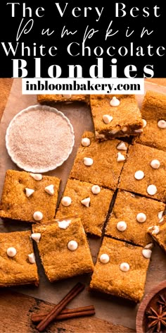 the very best white chocolate blondies with cinnamon and star anise sprinkles