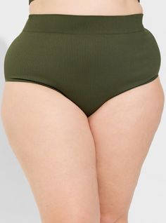 Matching style(s): Search 14418419 FIT Medium coverage. High rise. . MATERIALS + CARE Nylon/spandex. Wash warm; dry low. Imported plus size underwear. DETAILS Ribbed knit fabric. . The best plus size women's seamless ribbed high-rise brief panty boyshort panties in deep depths made of seamless. Torrid is your destination for the freshest spring and summer styles. Green Stretch Ribbed Bottoms, Green Stretch Seamless Bottoms, High Waist Seamless Green Bottoms, Green Seamless Stretch Bottoms, Seamless Green Loungewear Bottoms, Ribbed Knit Fabric, Summer Styles, Matches Fashion, Full Figured