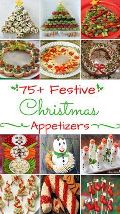 christmas appetizers are featured in this collage