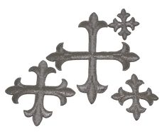 Silver Metallic Cross Appliques | Iron On Backing Cross Cross Embroidery Designs, Cross Applique, Small Crosses, Silver Cross, Appliques, Veil, Silver Color, Metallica, Metallic Silver