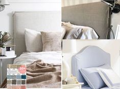 a collage of photos showing different types of bedding and furniture in various rooms