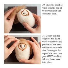 the instructions for how to make an owl stuffed animal