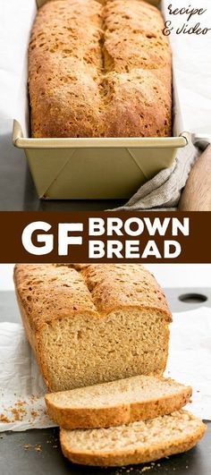 a loaf of gf brown bread sitting on top of a counter