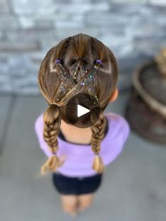 46K views · 912 reactions | Fun braided pigtail hairstyle. This held up well for dance practice and other fall activities we had planned for the day. We finished with some hair glitter gel from our shop! | Easy Toddler Hairstyles